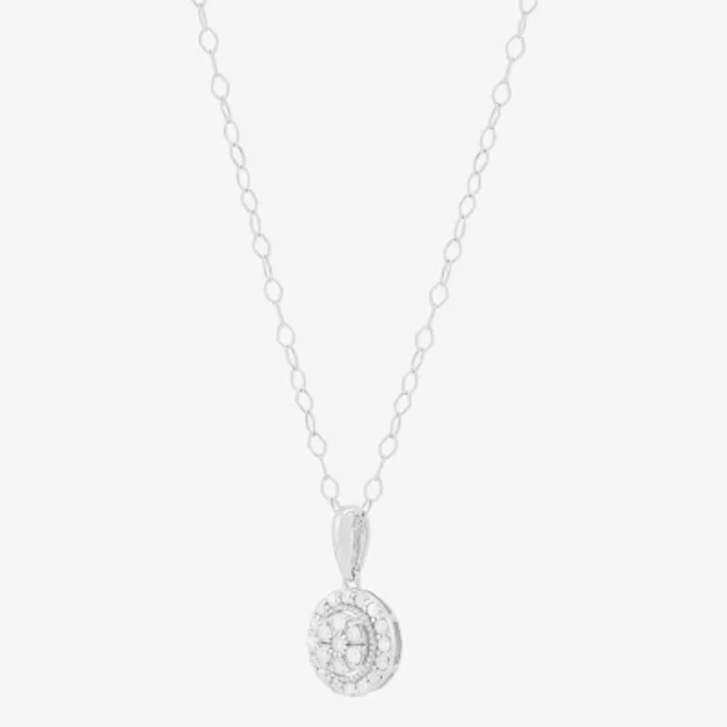 Limited Quantities! Womens 1/6 CT. T.W. Natural White Diamond Sterling Silver Round 18 Inch Pendant Necklace