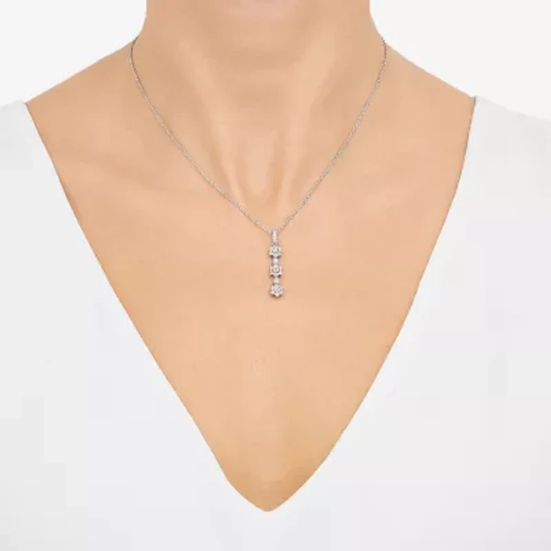 Limited Quantities! Womens 1/4 CT. T.W. Natural White Diamond Sterling Silver 18 Inch Pendant Necklace