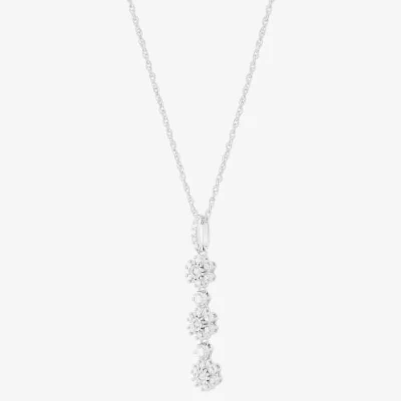 Limited Quantities! Womens 1/4 CT. T.W. Natural White Diamond Sterling Silver 18 Inch Pendant Necklace