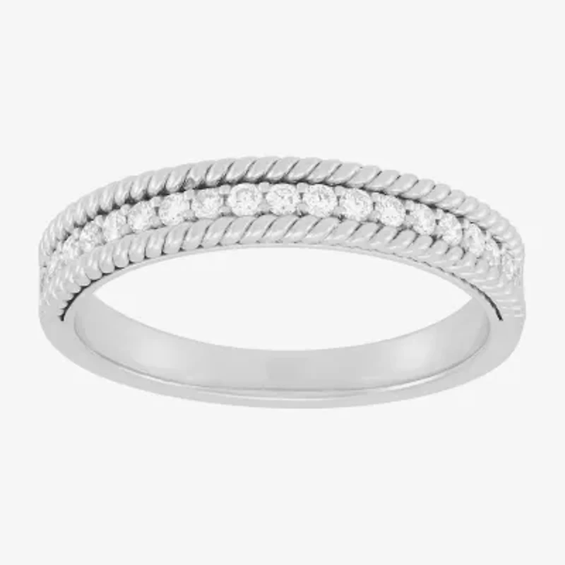 Limited Quantities! Womens 3.5MM 1/4 CT. T.W. Natural White Diamond 10K White Gold Band