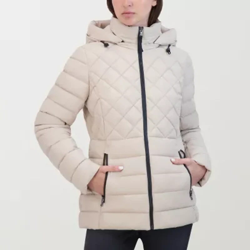 Hfx Womens Hooded Easy-on + Easy-off Lightweight Puffer Jacket