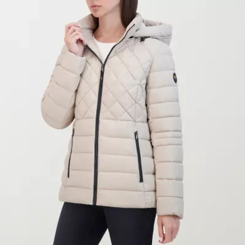 Hfx Womens Hooded Easy-on + Easy-off Lightweight Puffer Jacket