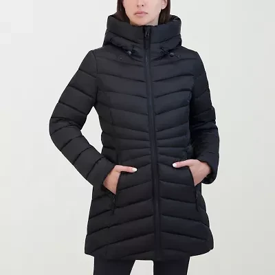 Hfx Womens Hooded Easy-on + Easy-off Midweight Puffer Jacket