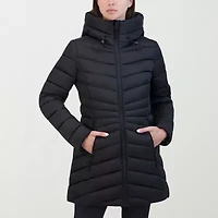 Hfx Womens Hooded Easy-on + Easy-off Midweight Puffer Jacket