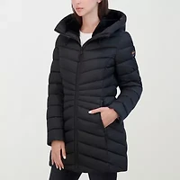 Hfx Womens Hooded Easy-on + Easy-off Midweight Puffer Jacket