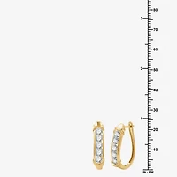 Womens 1 1/2 CT. T.W. Lab Grown White Diamond 14K Gold Over Silver Sterling Silver 23.8mm Hoop Earrings