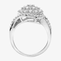 Diamond Blossom Womens 2 CT. T.W. Lab Grown White Sterling Silver Cluster Cocktail Ring