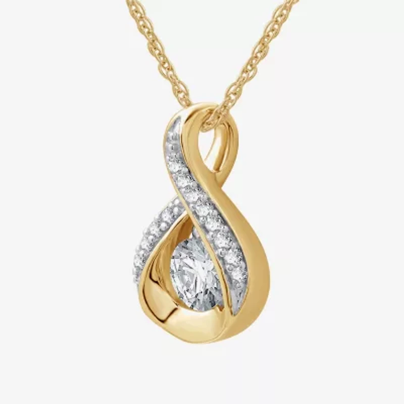 Womens 3/8 CT. T.W. Lab Grown White Diamond 14K Gold Over Silver Sterling Silver Infinity 18 Inch Pendant Necklace