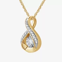 Womens 3/8 CT. T.W. Lab Grown White Diamond 14K Gold Over Silver Sterling Silver Infinity 18 Inch Pendant Necklace