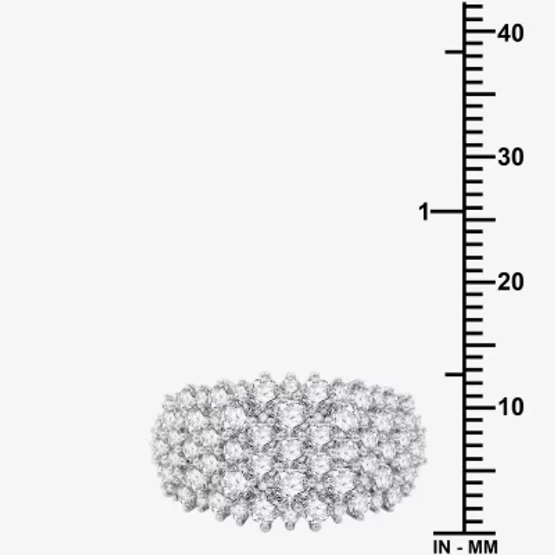 Womens 2 CT. T.W. Lab Grown White Diamond Sterling Silver Dome Cluster Cocktail Ring