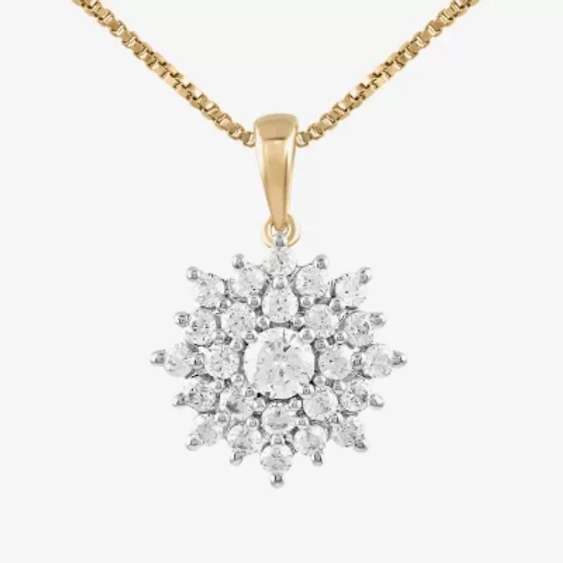 (H / I1-I2) Womens 1/2 CT. T.W. Lab Grown White Diamond 14K Gold Over Silver 18 Inch Pendant Necklace