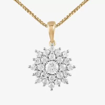 (H / I1-I2) Womens 1/2 CT. T.W. Lab Grown White Diamond 14K Gold Over Silver 18 Inch Pendant Necklace