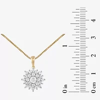(H / I1-I2) Womens 1/2 CT. T.W. Lab Grown White Diamond 14K Gold Over Silver 18 Inch Pendant Necklace