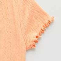 Thereabouts Rib Little & Big Kid Girls V Neck Short Sleeve T-Shirt
