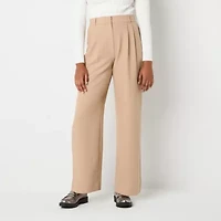 by&by Womens Juniors Wide Leg High Rise Trouser