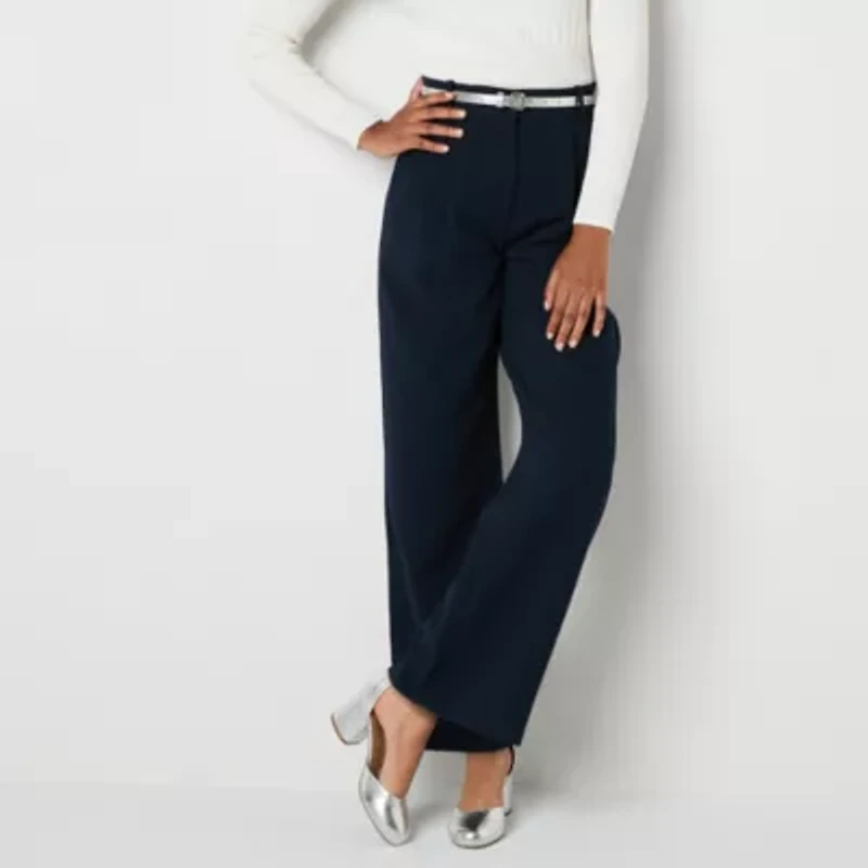 by&by Womens Juniors Wide Leg High Rise Trouser