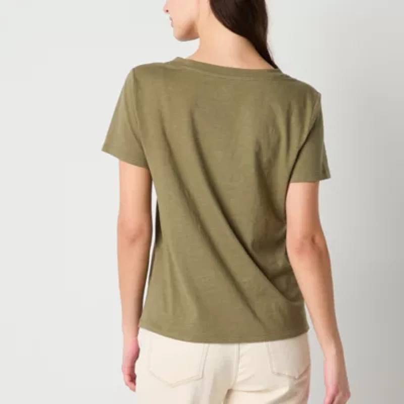 a.n.a Womens V Neck Short Sleeve T-Shirt