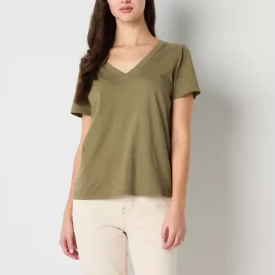 a.n.a Womens V Neck Short Sleeve T-Shirt