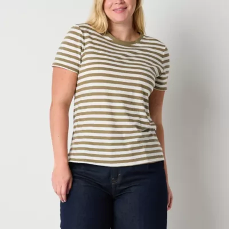 a.n.a Womens Crew Neck Short Sleeve T-Shirt