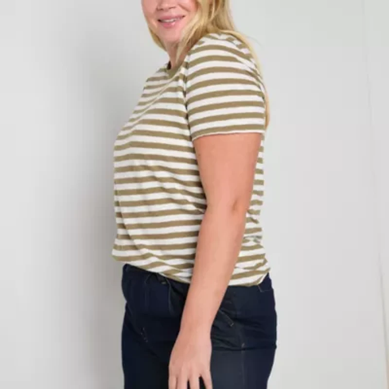 a.n.a Womens Crew Neck Short Sleeve T-Shirt