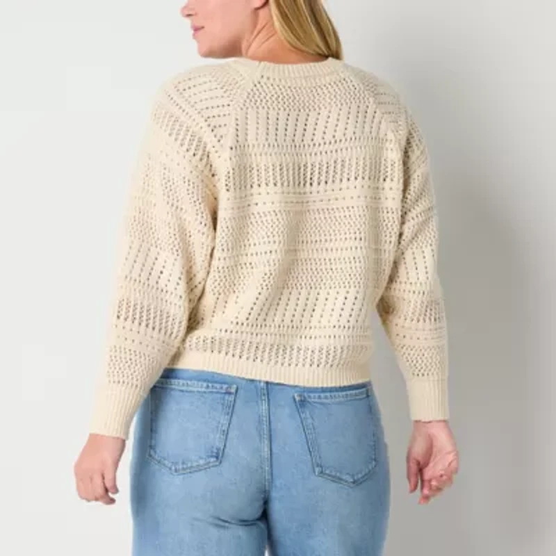 a.n.a Womens Crew Neck Long Sleeve Pullover Sweater