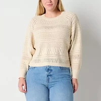 a.n.a Womens Crew Neck Long Sleeve Pullover Sweater