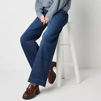 a.n.a Womens High Rise Wide Leg Easy-on + Easy-off Jean