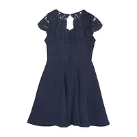Rare Editions Big Kid Girls Short Sleeve Cap Skater Dress