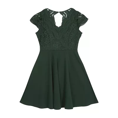 Rare Editions Big Kid Girls Short Sleeve Cap Skater Dress