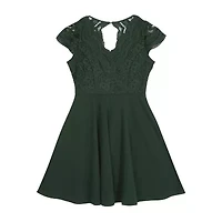 Rare Editions Big Kid Girls Short Sleeve Cap Skater Dress