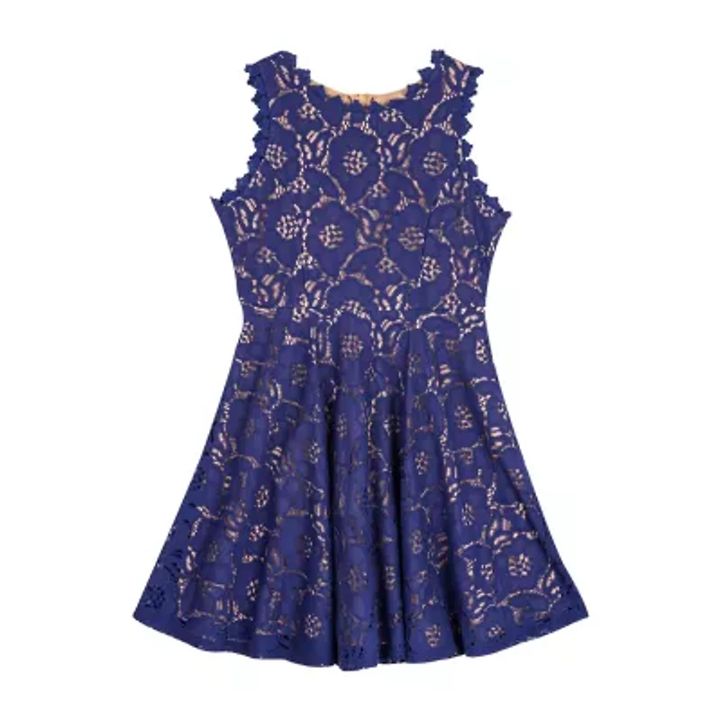 Rare Editions Big Kid Girls Sleeveless Skater Dress