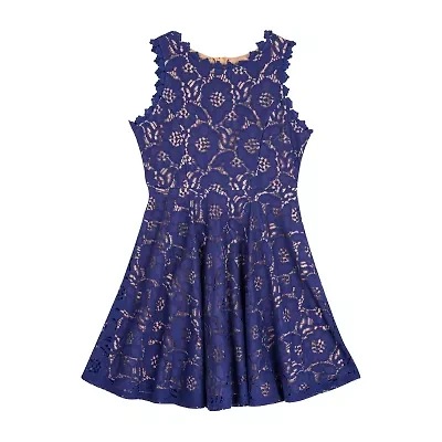 Rare Editions Big Kid Girls Sleeveless Skater Dress