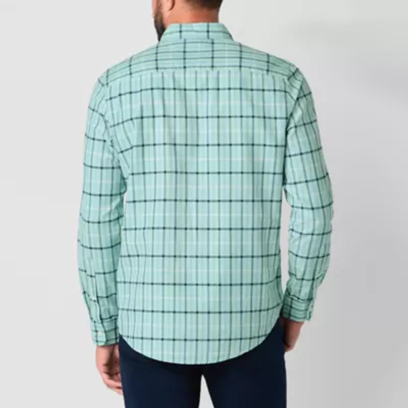 St. John's Bay Performance Oxford Mens Long Sleeve Slim Fit Button-Down Shirt