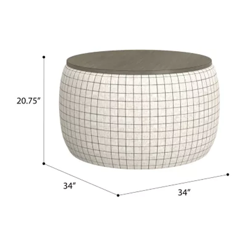 Home Point Loines Storage Geometric Ottoman