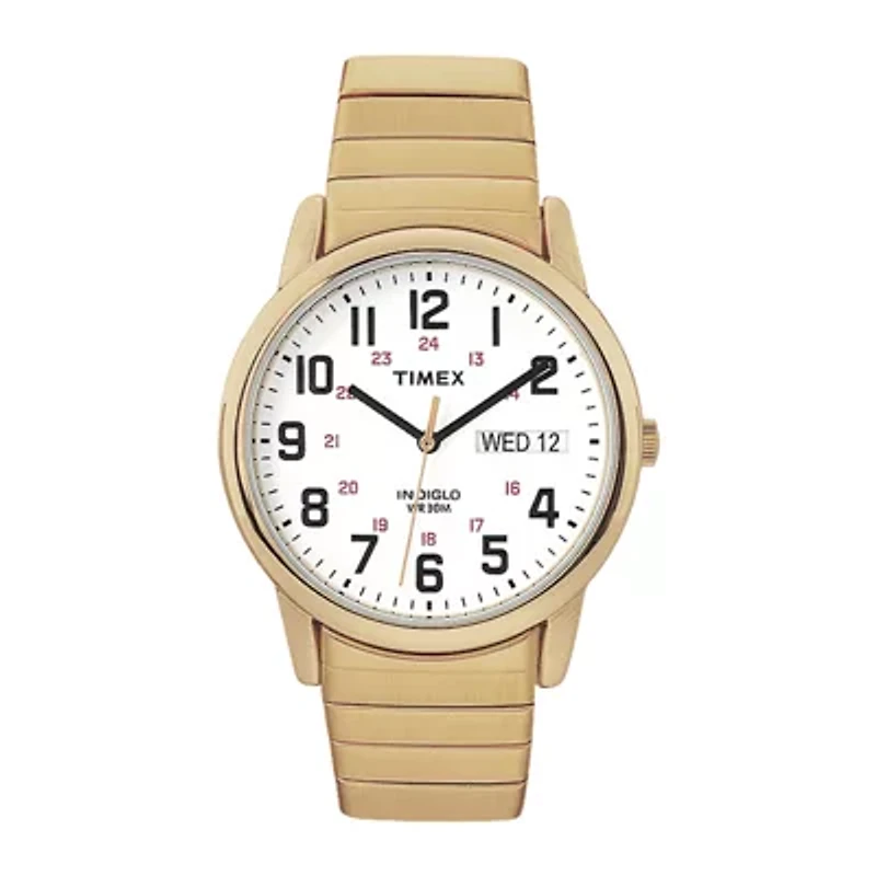 Timex® Easy Reader Mens Gold-Tone Stainless Steel Expansion Strap Watch T204719J