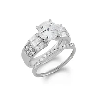 Womens 1 CT. Cubic Zirconia Sterling Silver Round Bridal Set