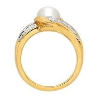 Womens White Cultured Freshwater Pearl 14K Gold Over Silver Cocktail Ring