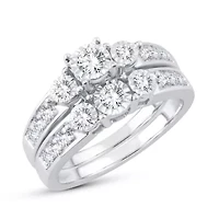 Womens 5/8 CT. T.W. Natural White Diamond 10K White Gold Round Bridal Set