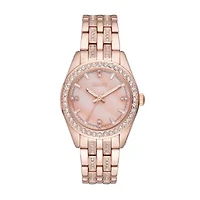 Relic By Fossil Womens Rose Goldtone Bracelet Watch Zr34421