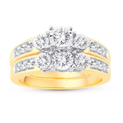Womens / CT. T.W. Natural White Diamond 10K Gold Round Bridal Set