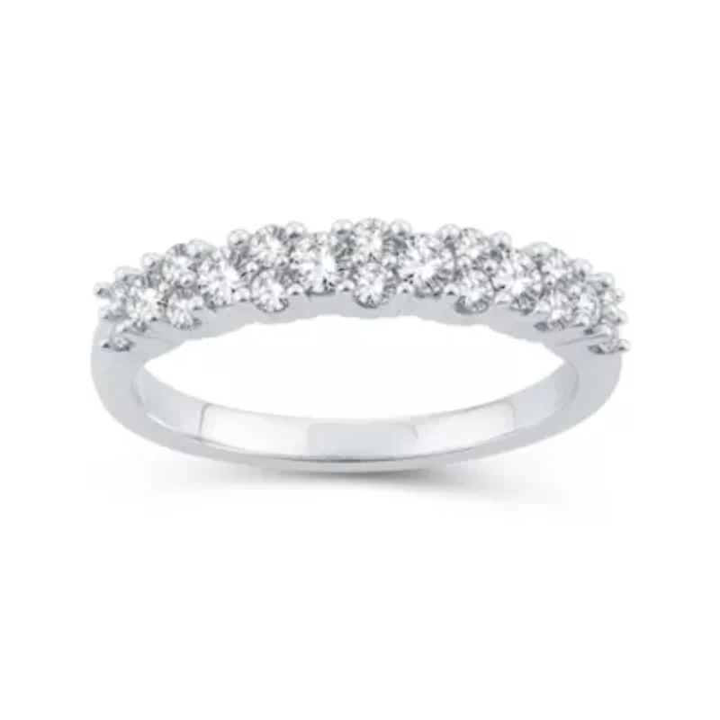 Womens 1/ CT. T.W. Natural White Diamond 10K Gold Wedding Band