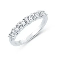 Womens 1/2 CT. T.W. Natural White Diamond 10K White Gold Wedding Band