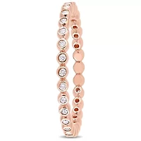 Womens 1/4 CT. T.W. Natural White Diamond 10K Rose Gold Eternity Wedding Band