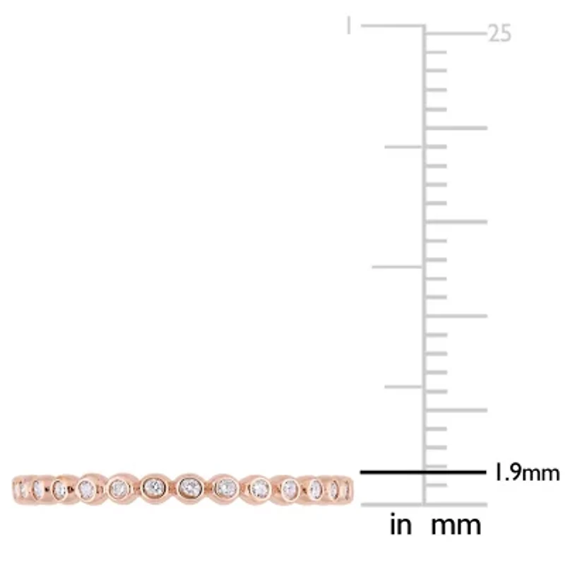 Womens 1/4 CT. T.W. Natural White Diamond 10K Rose Gold Eternity Wedding Band