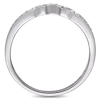 Womens 1/10 CT. T.W. Natural White Diamond 10K Gold Wedding Ring Enhancer
