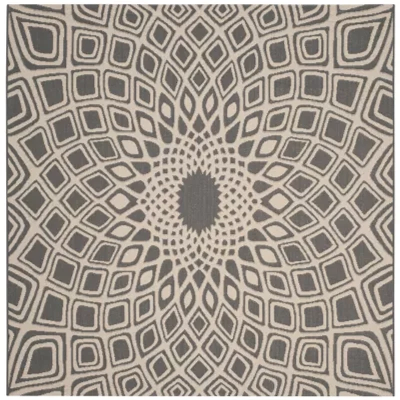 Safavieh Courtyard Collection Jacinth Geometric Indoor/Outdoor Square Area Rug