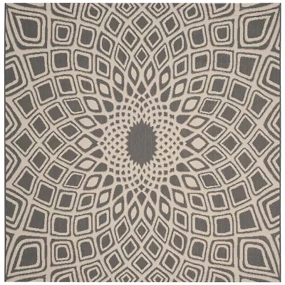 Safavieh Courtyard Collection Jacinth Geometric Indoor/Outdoor Square Area Rug