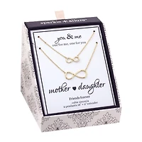 Sparkle Allure You & Me Mother And Daughter 2-pc. Cubic Zirconia 14K Gold Over Brass 16 Inch Link Necklace Set