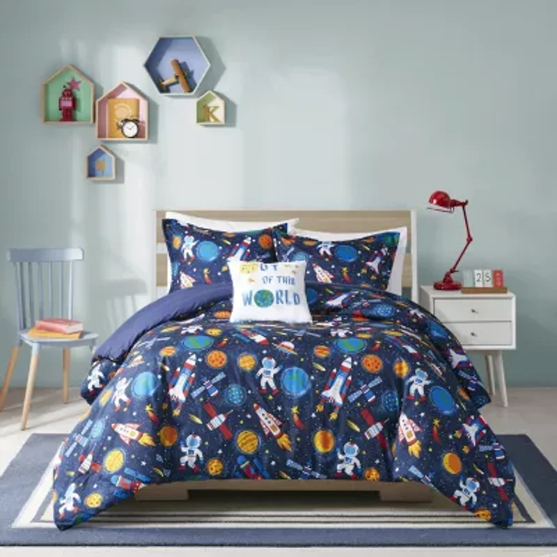 Intelligent Design Kids Conner Transportation Comforter Set with decorative pillow
