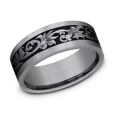 Mens 8MM Tantalum Titanium Wedding Band